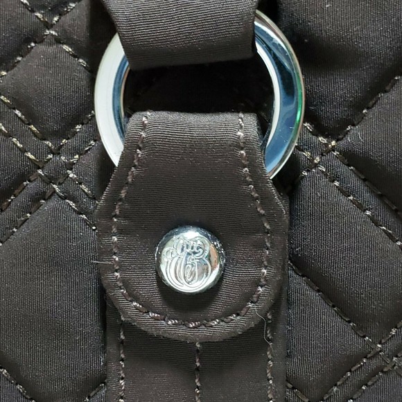 Vera Bradley Purse Microfiber Zebra Vinyl Lined Quilted Toiletry Travel Handbag - Picture 11 of 12